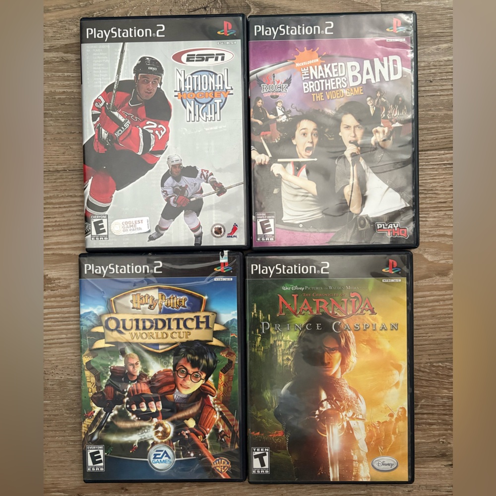 4 Used PlayStation PS2 Games Harry Potter NHL Narnia